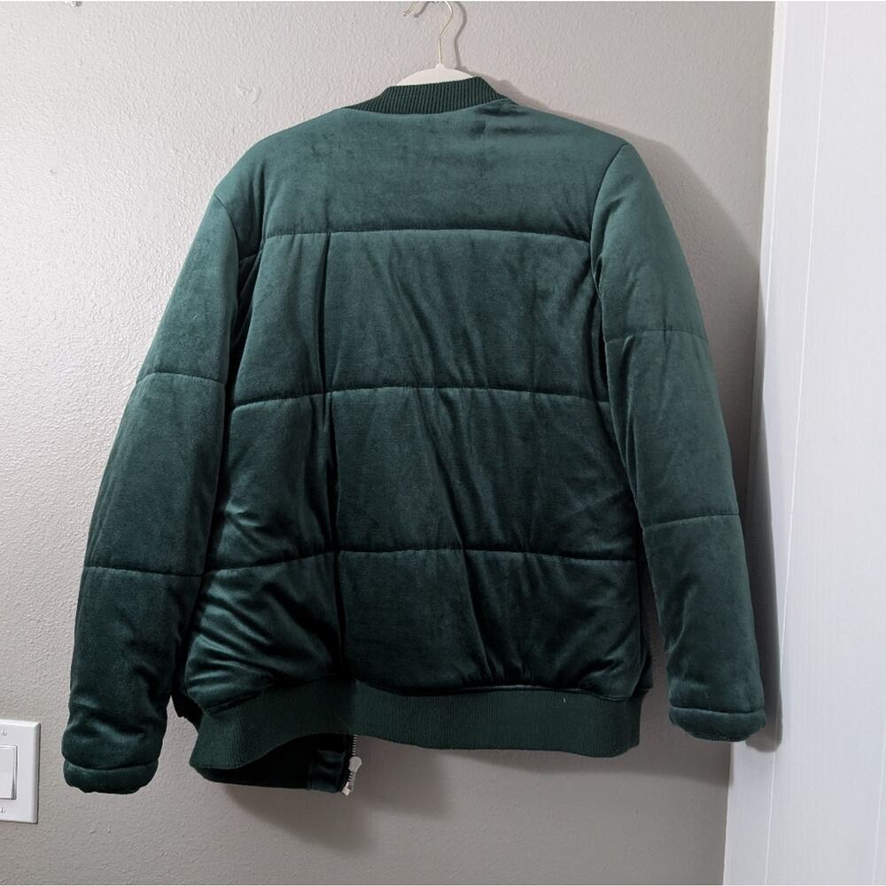 Charlotte Russe Green Bomber Jacket with Quilted Design - Picture 3 of 4